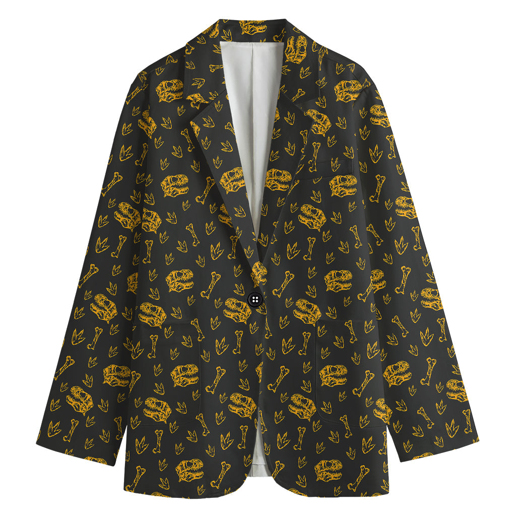 Tyrannosaurus Dino Fossil Pattern Print Women's Blazer