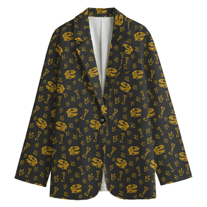Tyrannosaurus Dino Fossil Pattern Print Women's Blazer