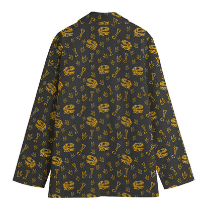 Tyrannosaurus Dino Fossil Pattern Print Women's Cotton Blazer