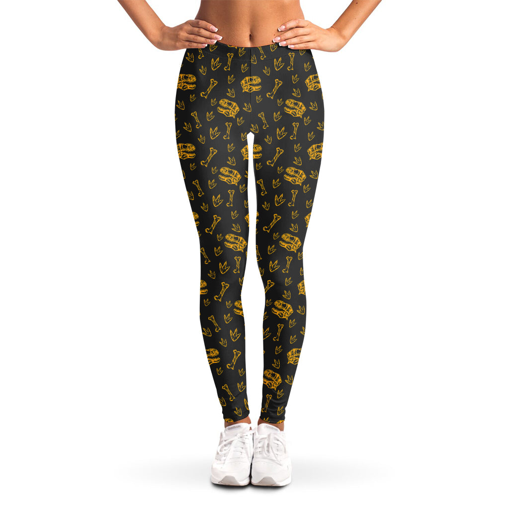 Tyrannosaurus Dino Fossil Pattern Print Women's Leggings