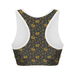 Tyrannosaurus Dino Fossil Pattern Print Women's Sports Bra