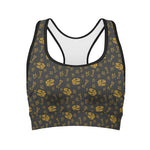 Tyrannosaurus Dino Fossil Pattern Print Women's Sports Bra