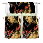 Tyrannosaurus Rex Head Print 3 Piece Kitchen Curtains