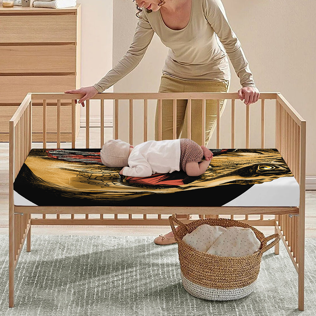 Tyrannosaurus Rex Head Print Baby Crib Sheet