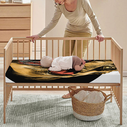 Tyrannosaurus Rex Head Print Baby Crib Sheet