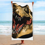 Tyrannosaurus Rex Head Print Beach Towel