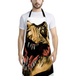 Tyrannosaurus Rex Head Print Bib Apron With Pocket