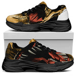 Tyrannosaurus Rex Head Print Black Chunky Shoes