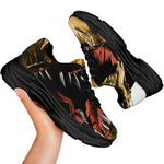 Tyrannosaurus Rex Head Print Black Chunky Shoes
