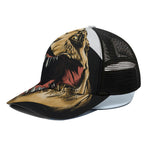 Tyrannosaurus Rex Head Print Black Mesh Trucker Cap