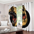 Tyrannosaurus Rex Head Print Dimout Grommet Curtains