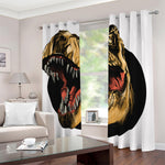 Tyrannosaurus Rex Head Print Blackout Grommet Curtains