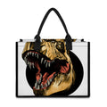 Tyrannosaurus Rex Head Print Canvas Tote Bag