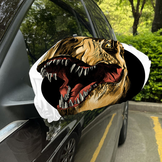 Tyrannosaurus Rex Head Print Car Side Mirror Covers