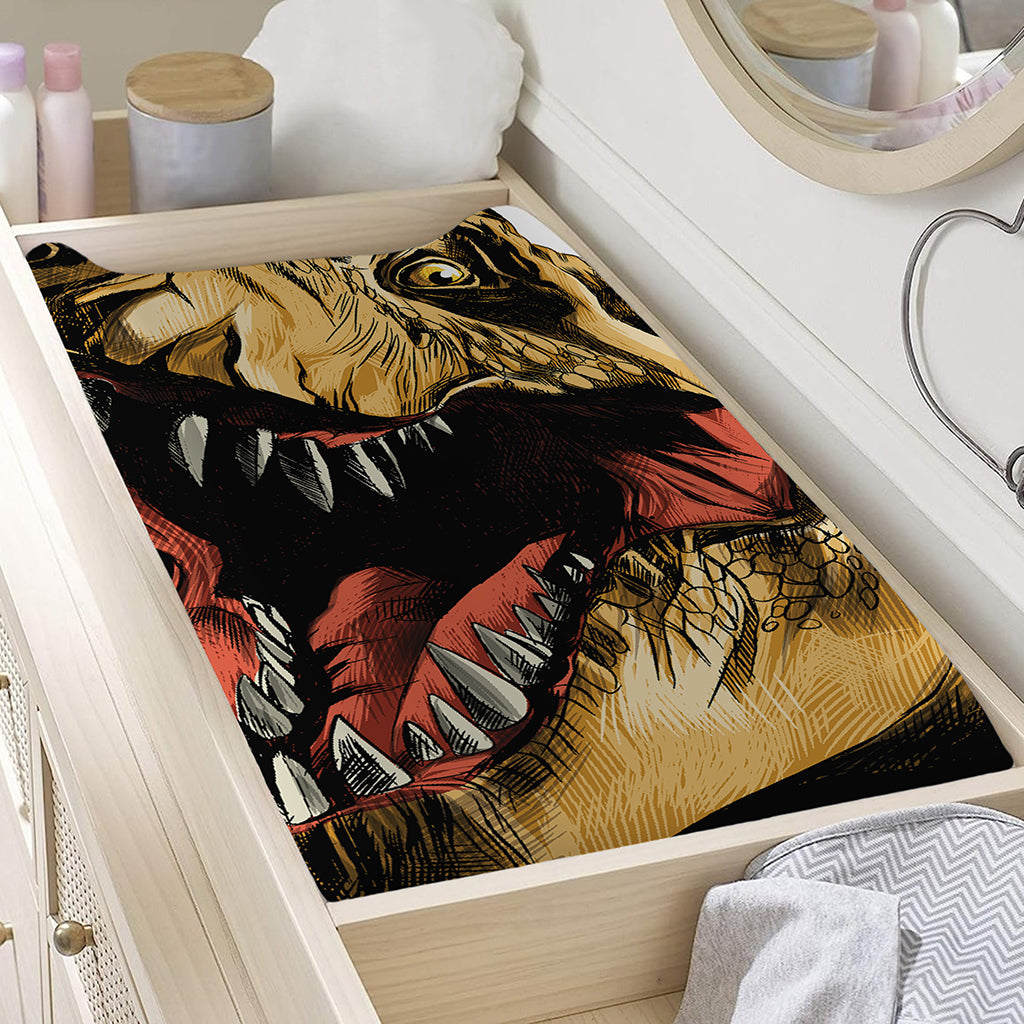 Tyrannosaurus Rex Head Print Changing Pad Cover