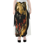 Tyrannosaurus Rex Head Print Chiffon Maxi Skirt
