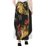 Tyrannosaurus Rex Head Print Chiffon Maxi Skirt