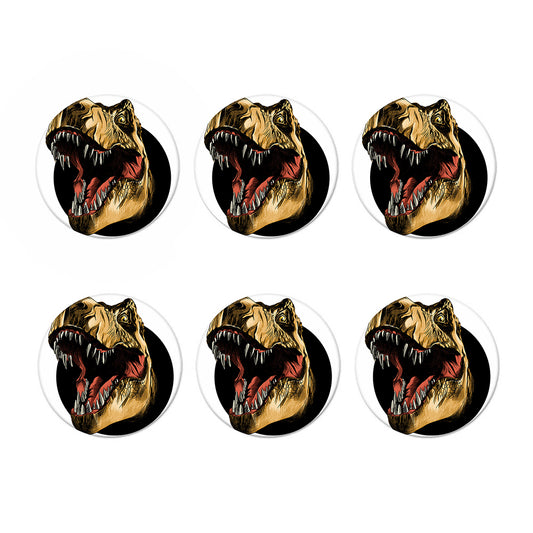 Tyrannosaurus Rex Head Print Coaster Set