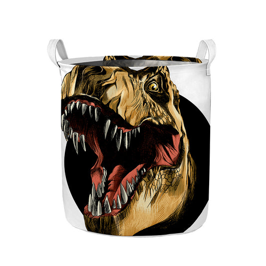 Tyrannosaurus Rex Head Print Collapsible Laundry Basket