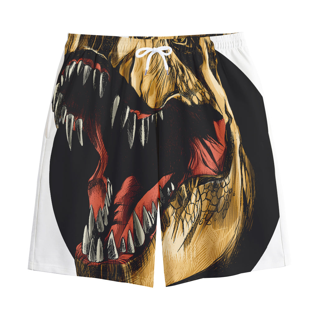 Tyrannosaurus Rex Head Print Cotton Shorts