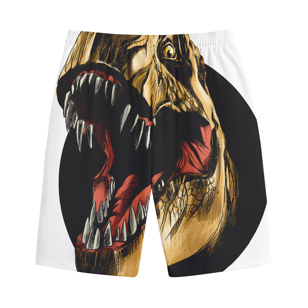 Tyrannosaurus Rex Head Print Cotton Shorts