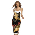 Tyrannosaurus Rex Head Print Cross Back Cami Dress
