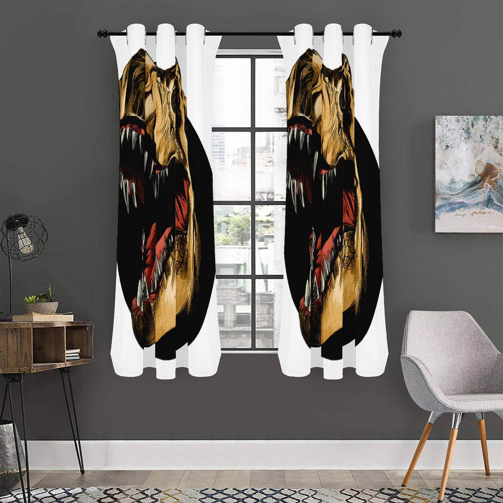 Tyrannosaurus Rex Head Print Curtain