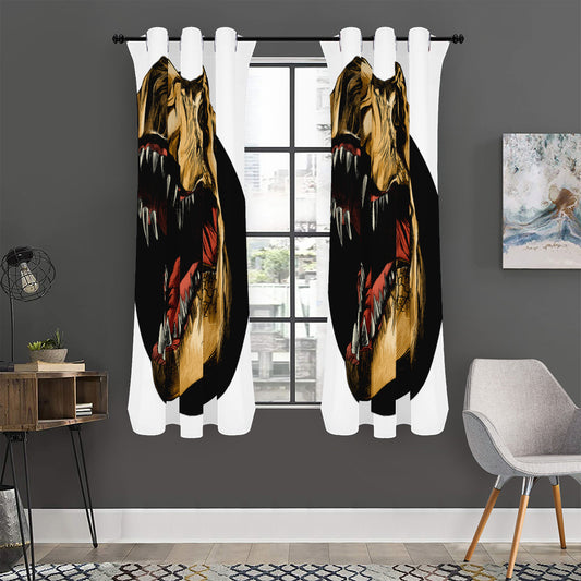Tyrannosaurus Rex Head Print Curtain