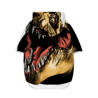Tyrannosaurus Rex Head Print Dog Zip Up Hoodie
