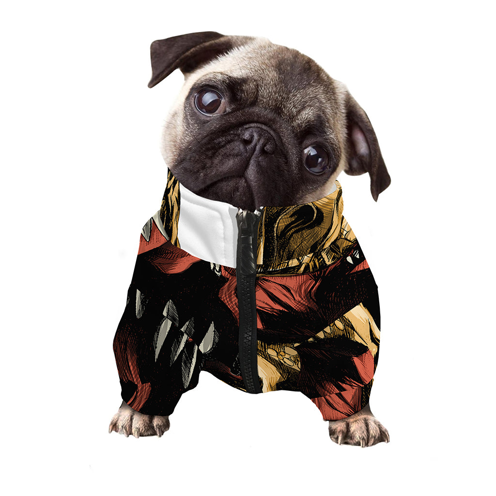Tyrannosaurus Rex Head Print Dog Zip Up Jacket
