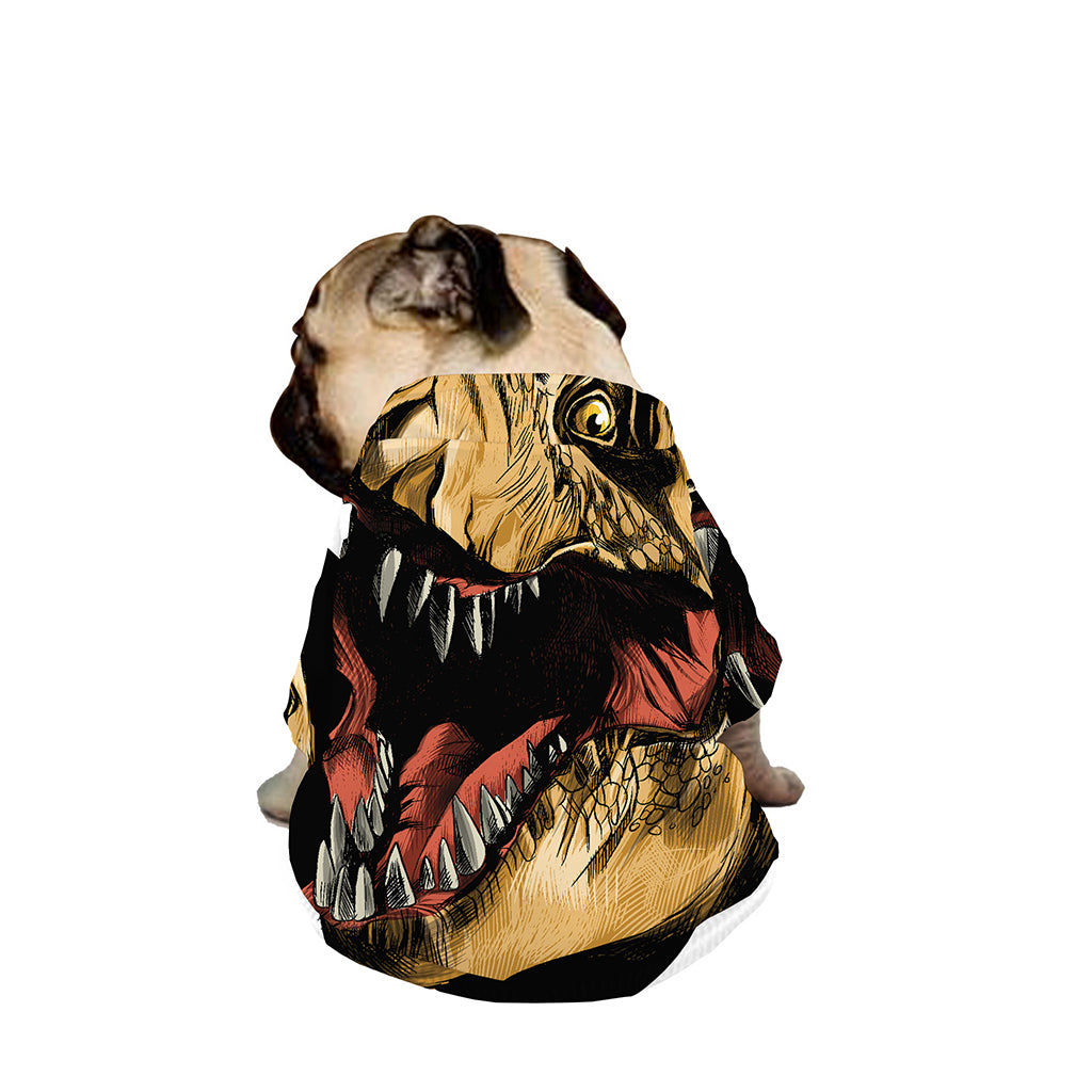 Tyrannosaurus Rex Head Print Dog Zip Up Jacket
