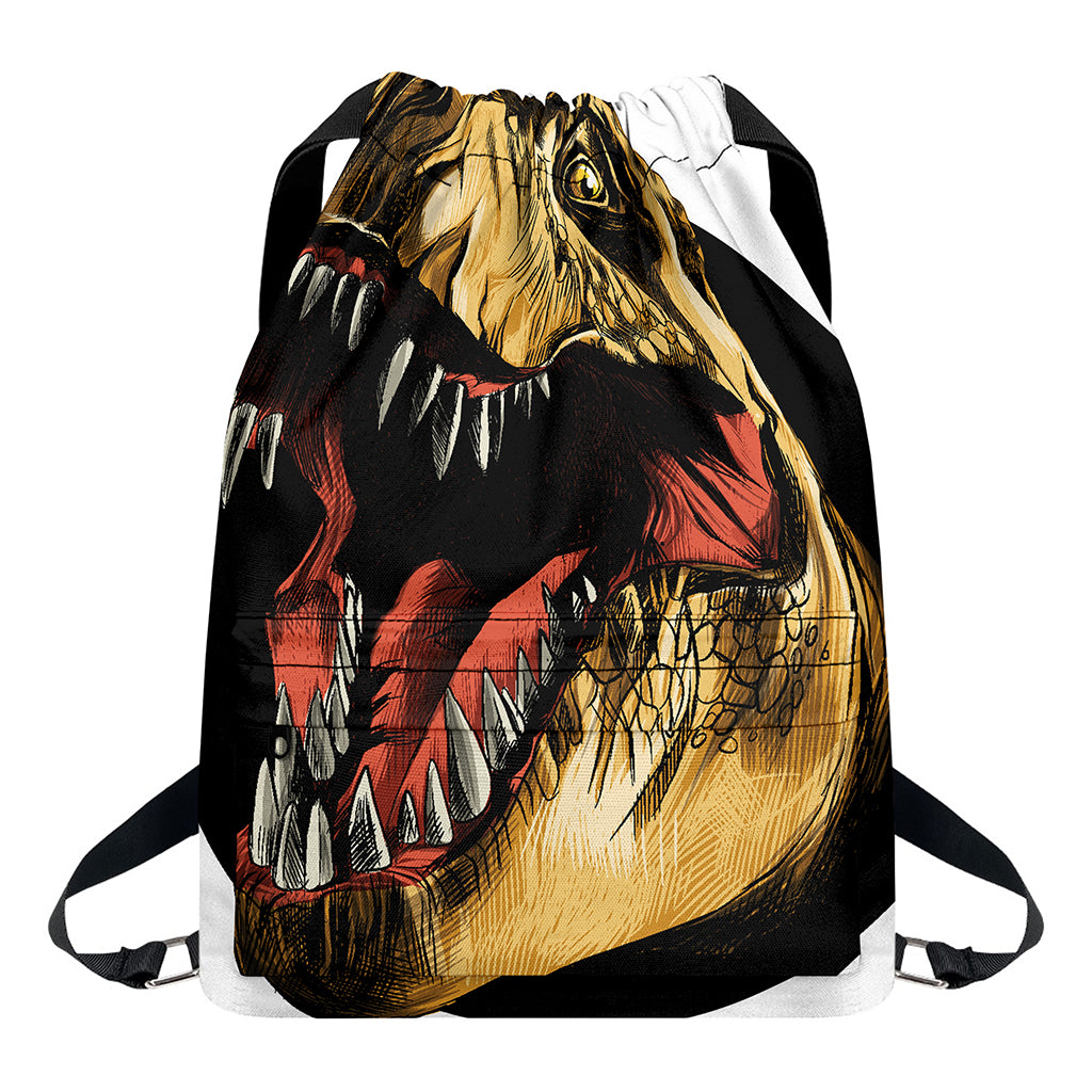 Tyrannosaurus Rex Head Print Drawstring Backpack