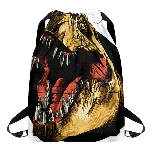 Tyrannosaurus Rex Head Print Drawstring Backpack