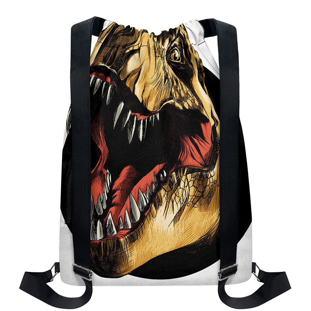 Tyrannosaurus Rex Head Print Drawstring Backpack