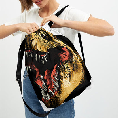 Tyrannosaurus Rex Head Print Drawstring Backpack