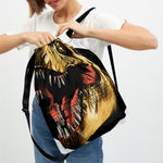 Tyrannosaurus Rex Head Print Drawstring Backpack