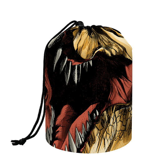 Tyrannosaurus Rex Head Print Drawstring Makeup Bag
