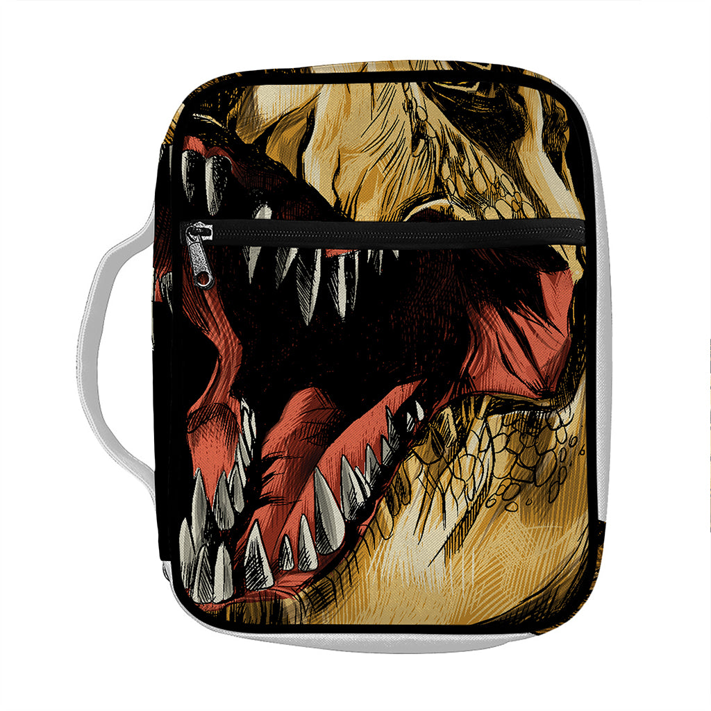 Tyrannosaurus Rex Head Print Front Pocket Bible Bag