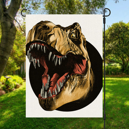 Tyrannosaurus Rex Head Print Garden Flag
