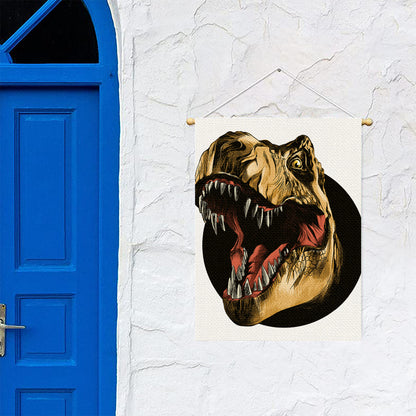 Tyrannosaurus Rex Head Print Garden Flag