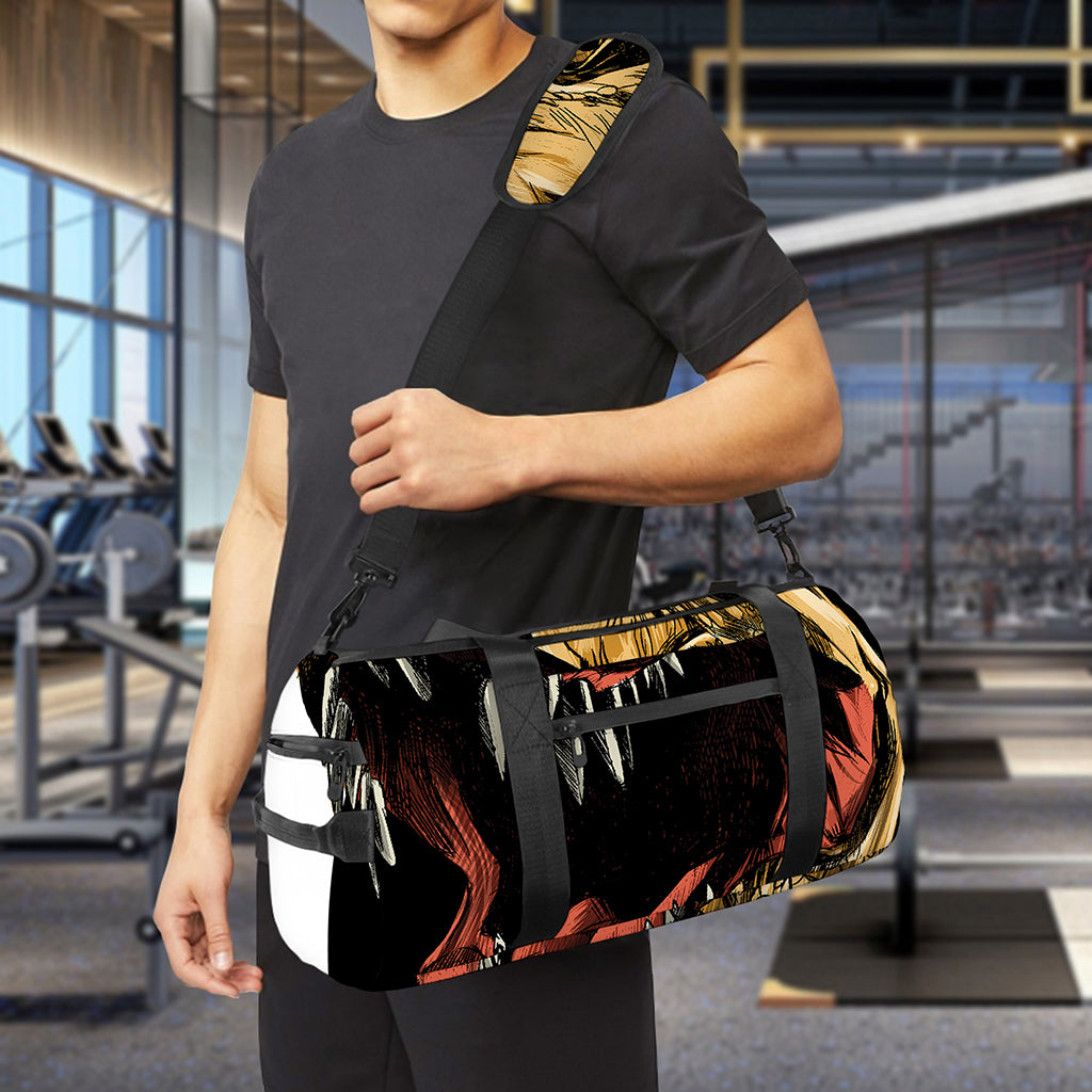 Tyrannosaurus Rex Head Print Gym Bag