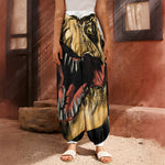 Tyrannosaurus Rex Head Print Harem Pants