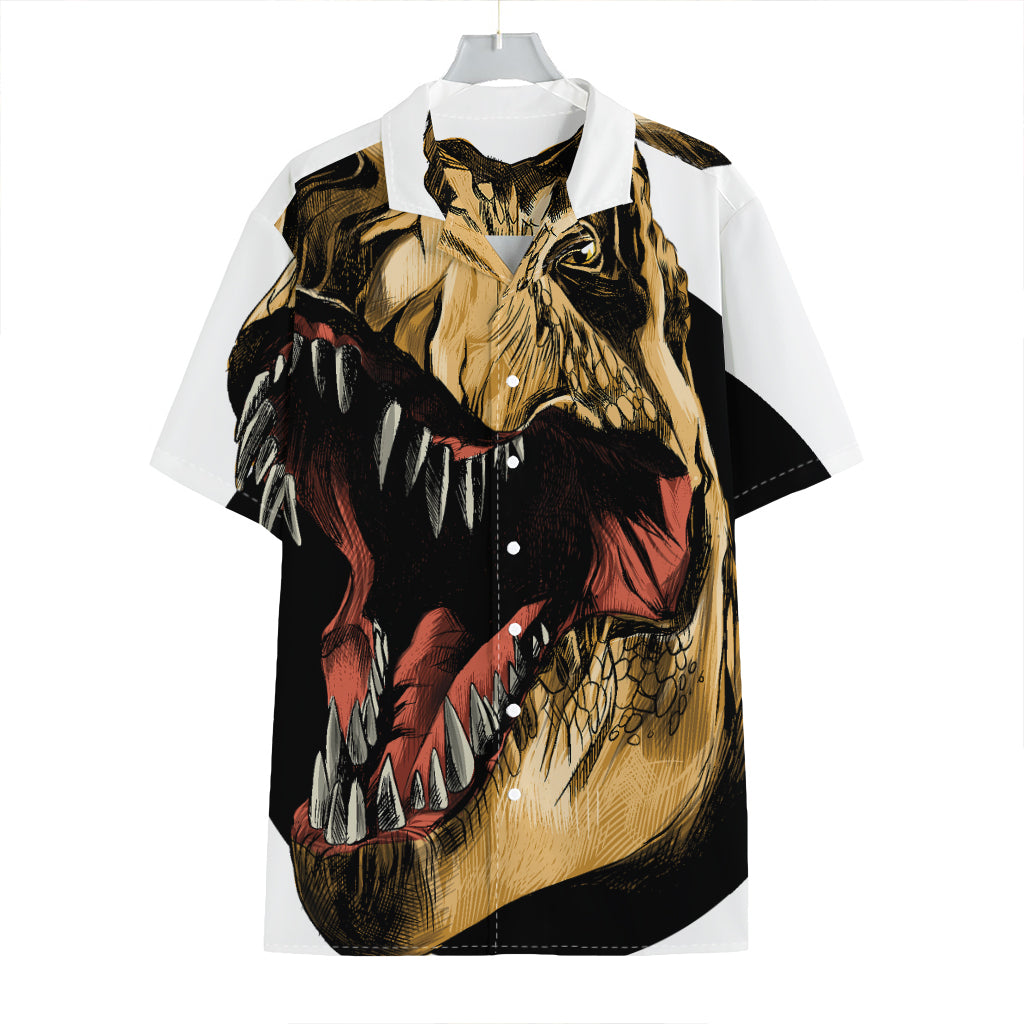 Tyrannosaurus Rex Head Print Hawaiian Shirt