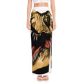 Tyrannosaurus Rex Head Print High Slit Maxi Skirt