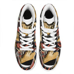 Tyrannosaurus Rex Head Print High Top Leather Sneakers