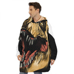 Tyrannosaurus Rex Head Print Hoodie Blanket