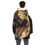 Tyrannosaurus Rex Head Print Hoodie Blanket