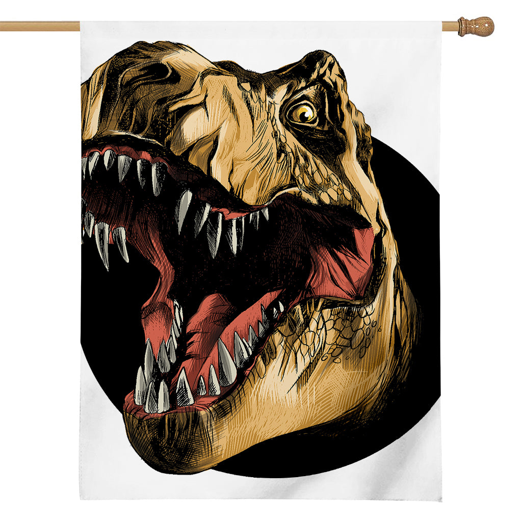 Tyrannosaurus Rex Head Print House Flag