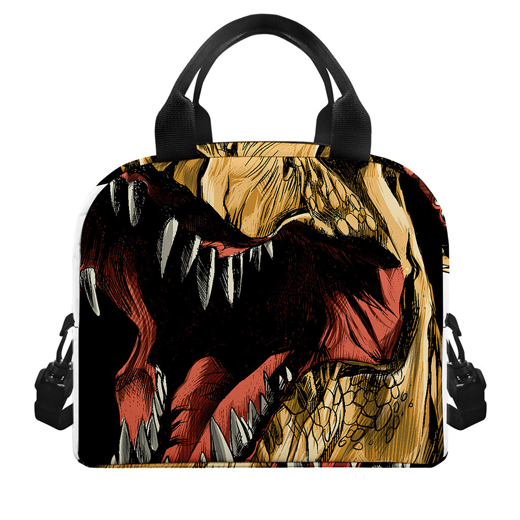 Tyrannosaurus Rex Head Print Insulated Lunch Bag