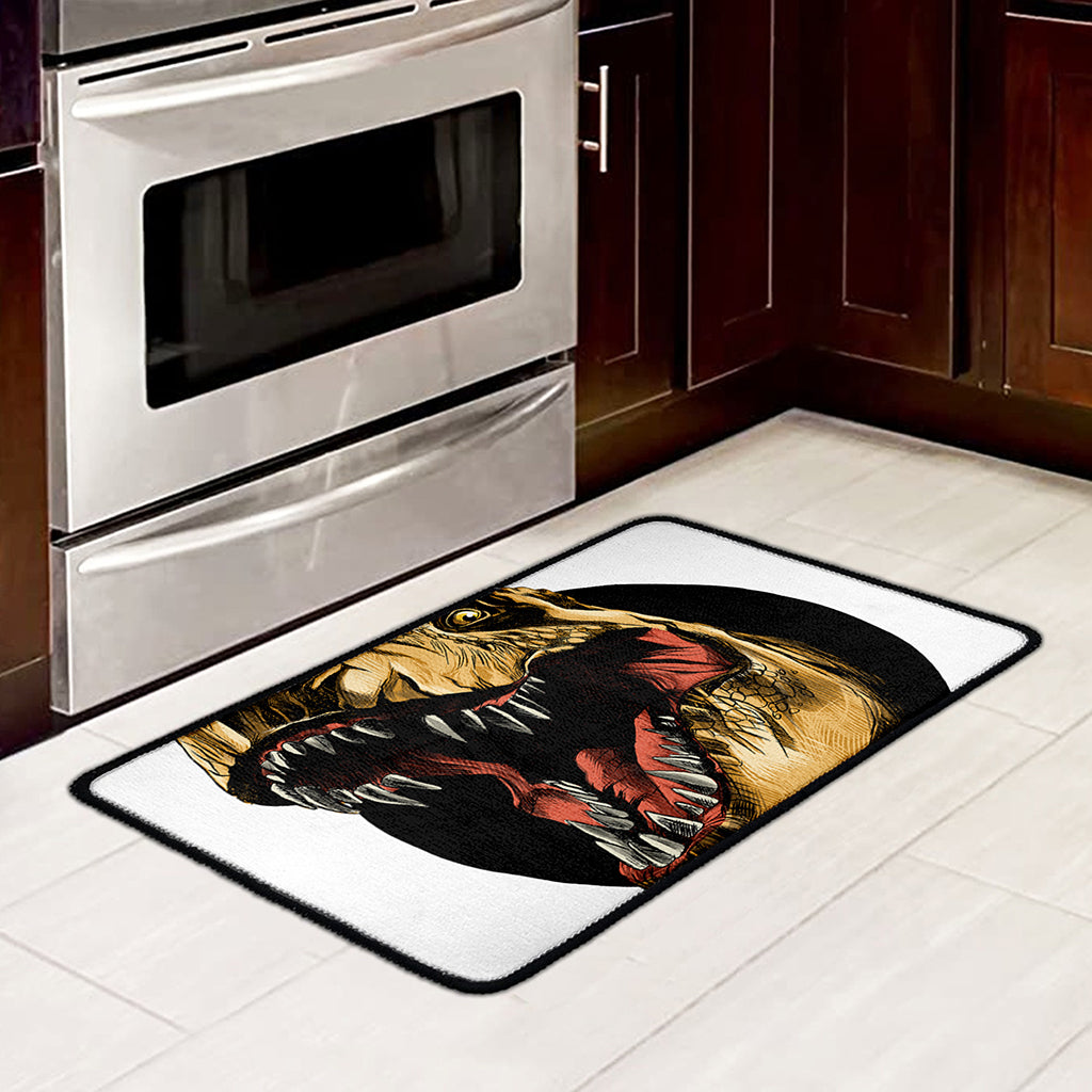Tyrannosaurus Rex Head Print Kitchen Mat